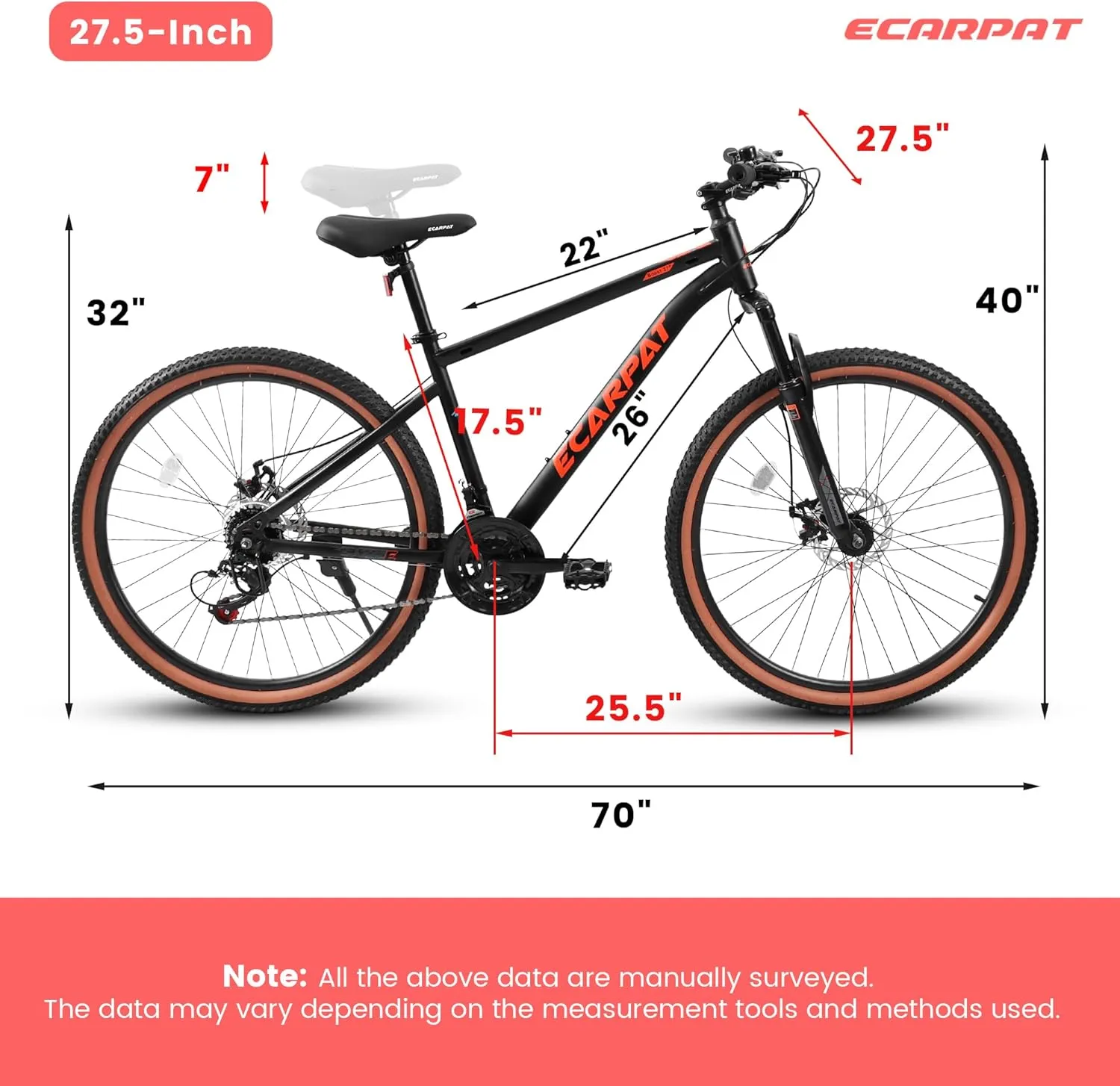 24/26/27.5 Inch, Dual Full Suspension Mountain Bike, 21 Speed Summer Travel, Mens Womens Outdoor Cycling Commuting City Bike to School Work, Birthday Gifts Bicycles