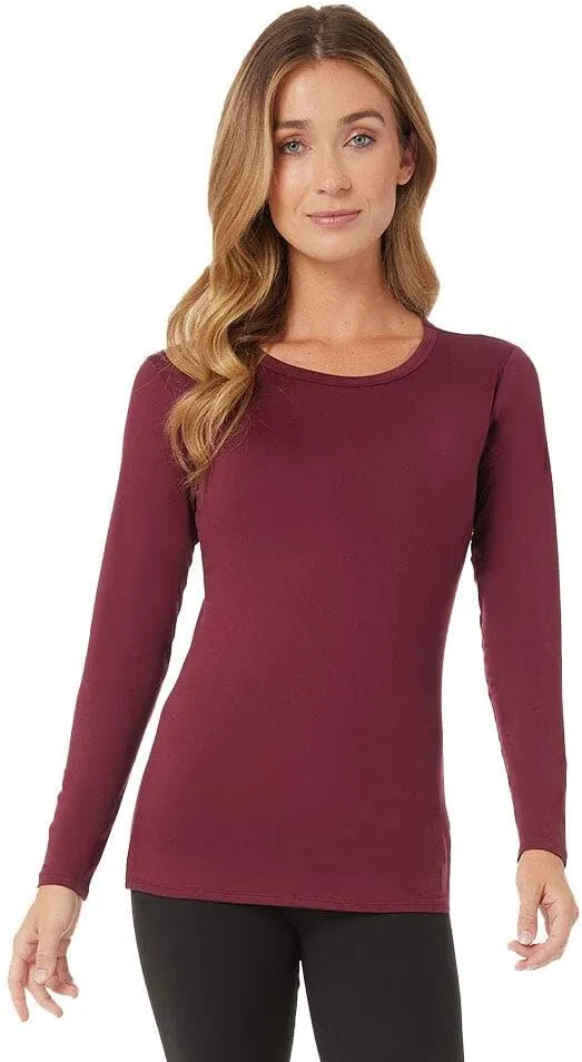32 Degrees Women's Lightweight Baselayer Crew Top | Long Sleeve | Form Fitting | 4-Way Stretch | Thermal
