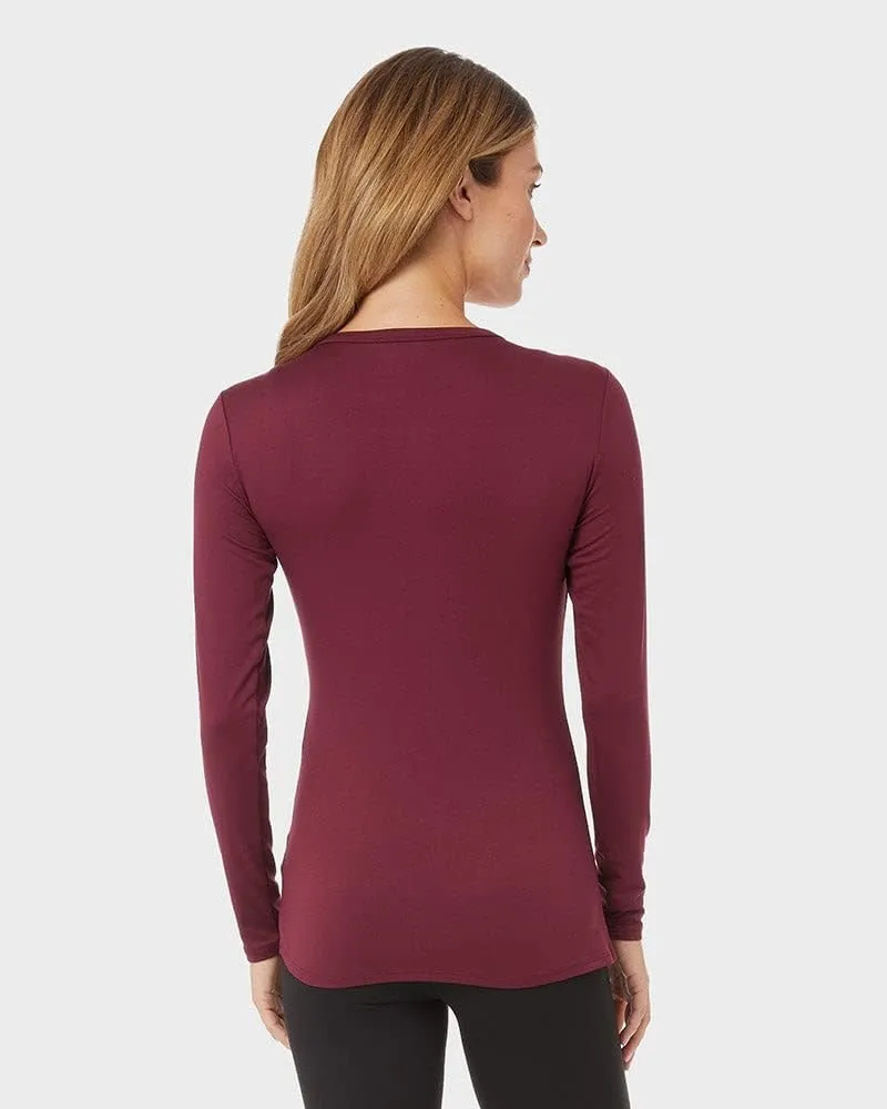 32 Degrees Women's Lightweight Baselayer Crew Top | Long Sleeve | Form Fitting | 4-Way Stretch | Thermal