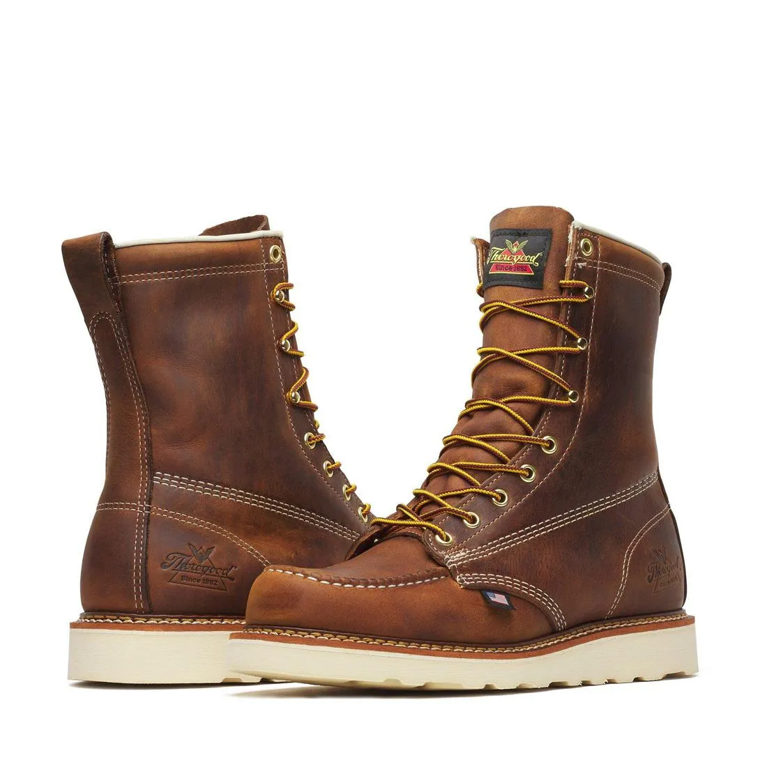 American Heritage 8" Moc Toe Boot Maxwear Wedge Trail Crazy Horse
