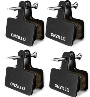 Bike Brake Pads, 4 Pairs Bicycle Brake Pads with Spring, Disc Brake Pads Replacement Fit for Mountain Road MTB Ebike Shimano Deore Br Tektro TRP Br-M575 Mt200 M525 M515 T615 T675 M505 M495