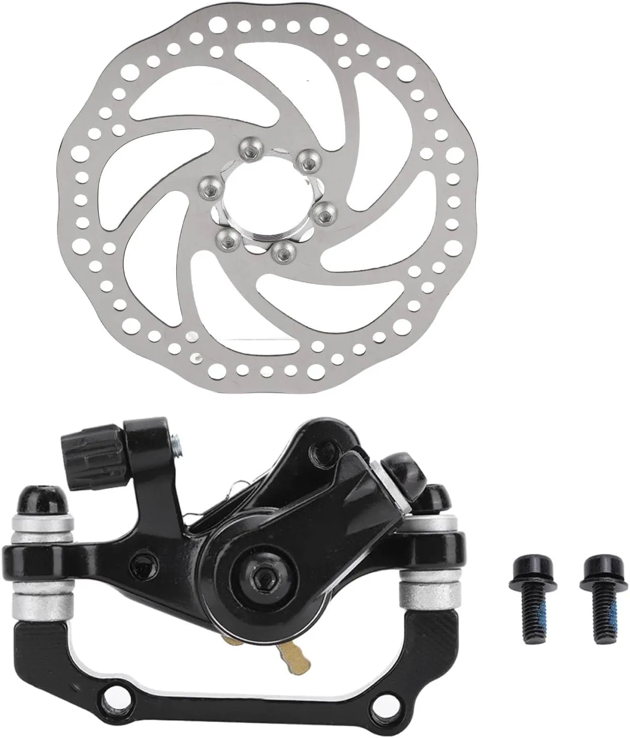 Bike Disc Brake Set Rear Disc Brake Caliper with 160mm Rotor Mountain Bike Flange Disc Brake Kit Brake Accessories for Mountain Bike