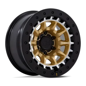 Black Rhino BR016 Tusk 17X8.5 6X135 -10mm Matte Gold W Machined Ring