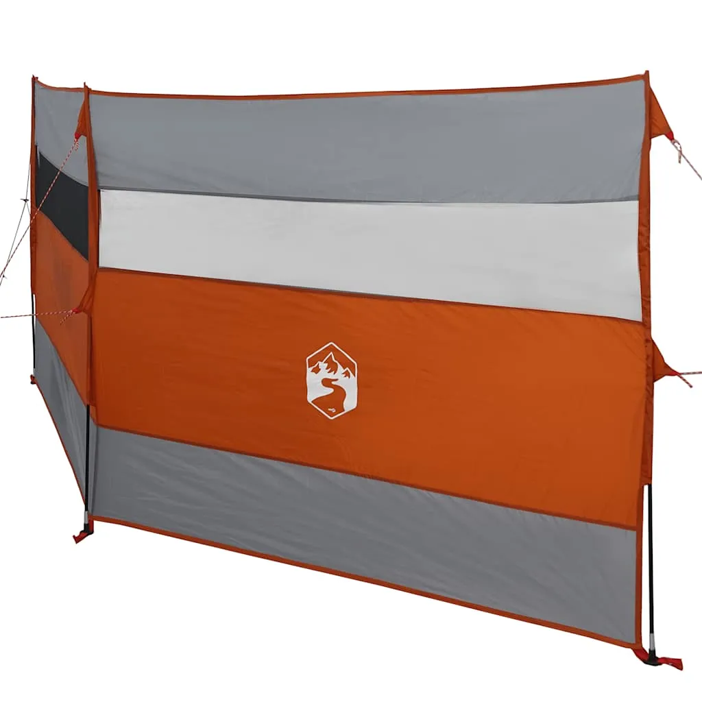 Camping Windbreak Grey and Orange 340x130 cm Waterproof