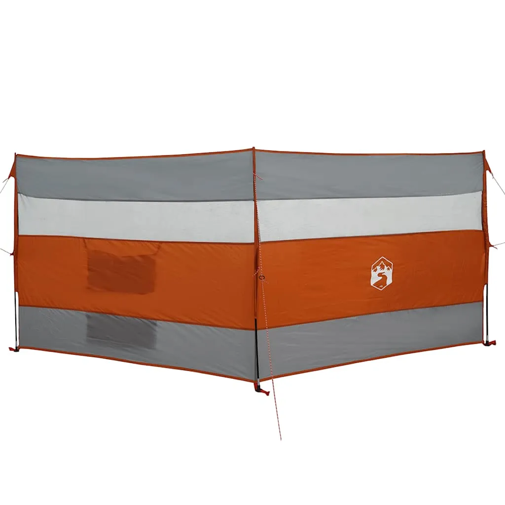Camping Windbreak Grey and Orange 340x130 cm Waterproof