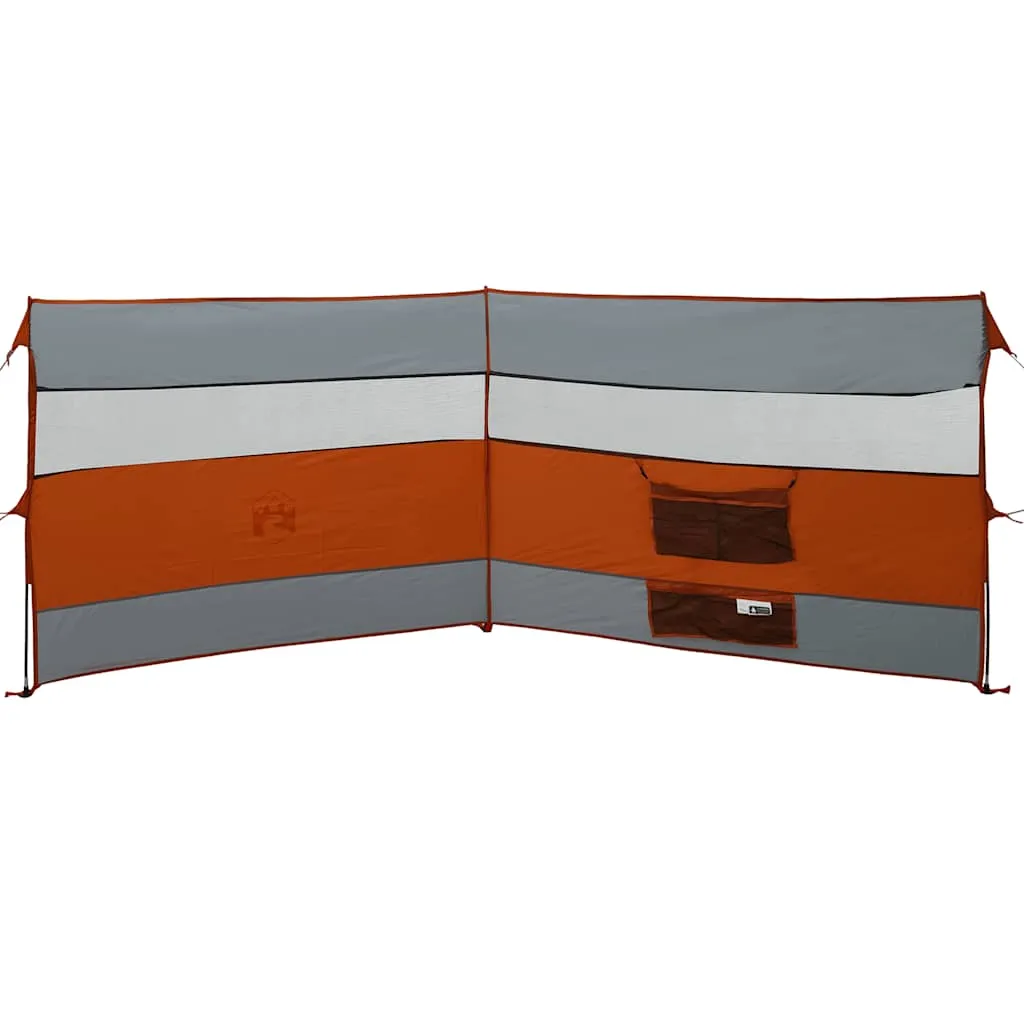 Camping Windbreak Grey and Orange 340x130 cm Waterproof