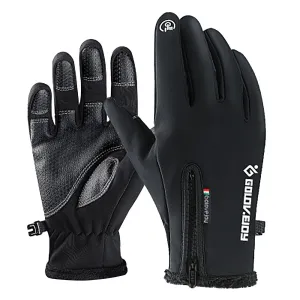 Climbing Gloves Unisex Outdoor Waterproof Windbreak Gloves Winter Screen Plus Velvet A6