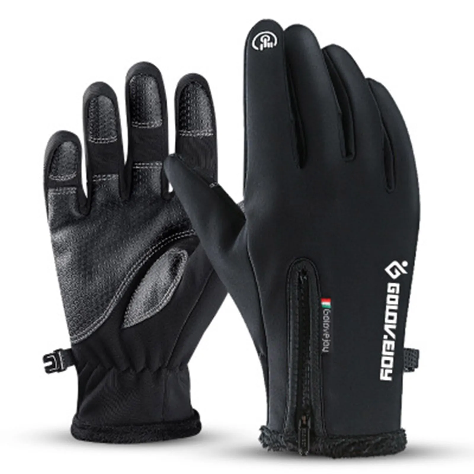 Climbing Gloves Unisex Outdoor Waterproof Windbreak Gloves Winter Screen Plus Velvet A6