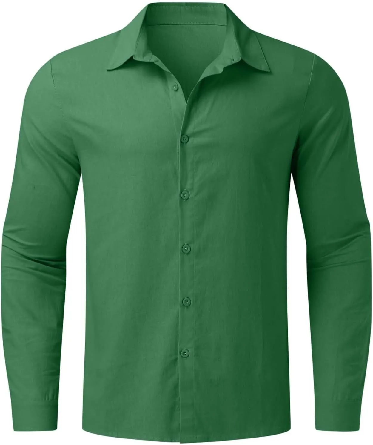 Cotton Linen Shirts for Men Long Sleeve Button Down Shirts Summer Beach Shirts Loose Fit Casual Shirts Vacation Tops