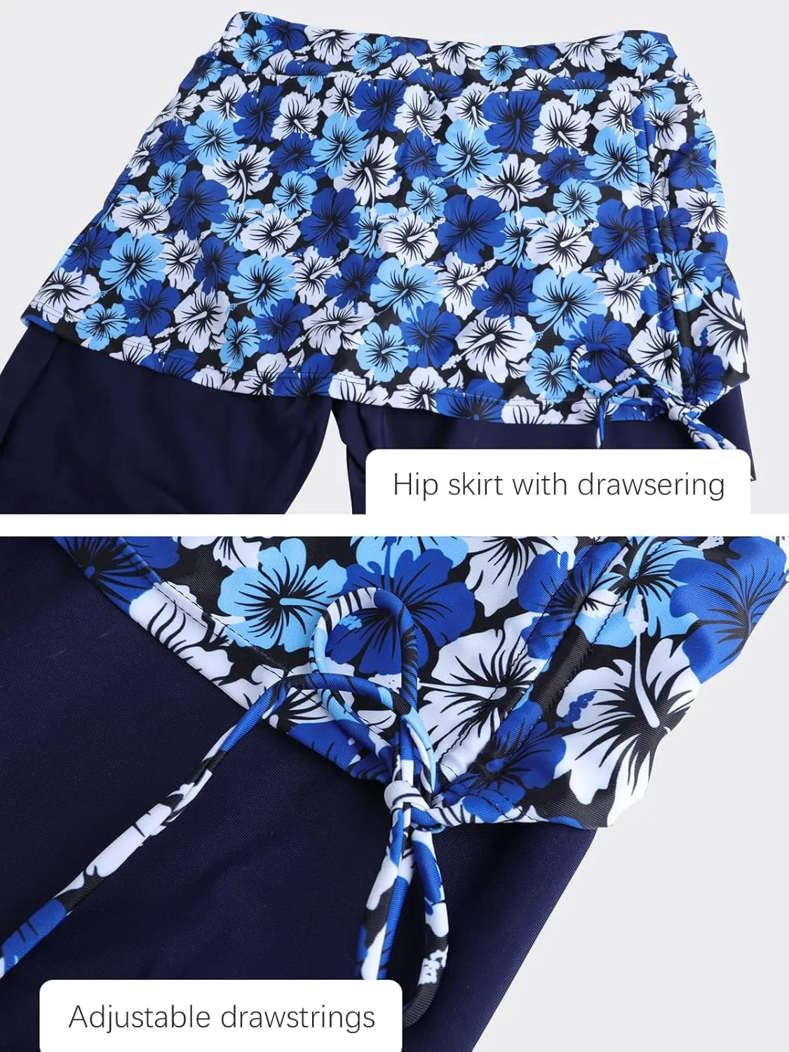 ECUPPER Womens Swim Shorts Capris Swimming Leggings Boardshorts Stretch High Waist Swimsuit Pants for Beach Surf
