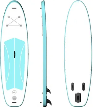 Inflatable Stand Up Paddleboard 320 * 76 * 15CM Wide Stand Up Junior and Adult Stand Up Paddleboards Bottom Fins for Paddling