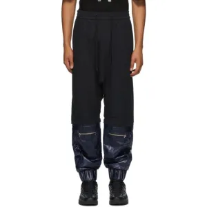JERIH Black and Navy Zip-Off Lounge Pants