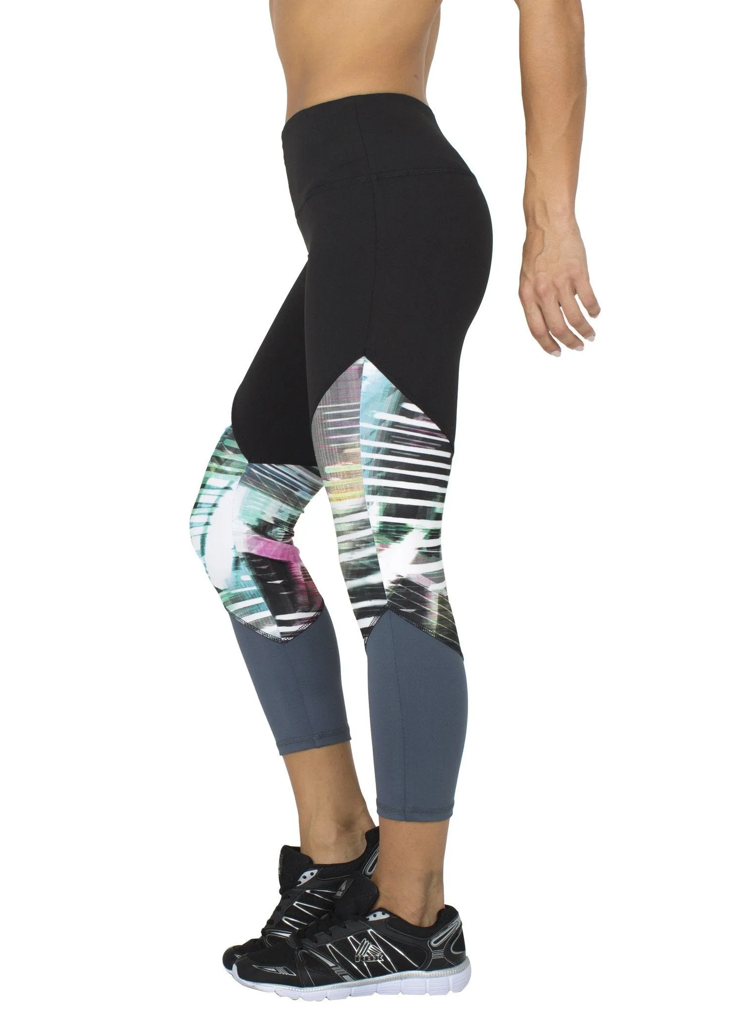 Lazer Beam Spliced Printed Leggings