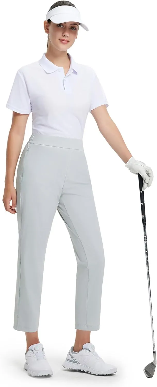 M MAELREG Women's Golf Pants with Zip Pockets 7/8 Ankle Stretch Lightweight Sweatpants for Athletic Hiking Travel Work Lounge
