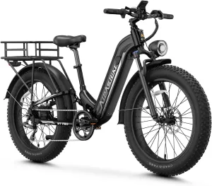M1 Pro Electric Bike, 1800W Peak Motor Electric Bike for Adults, 26'' x 4.0'' Fat Tire Ebike, 48V 17.5Ah Electric Mountain Bike, 36MPH 85 Miles, 7 Speed 110NM with Rear Basket, UL Certified