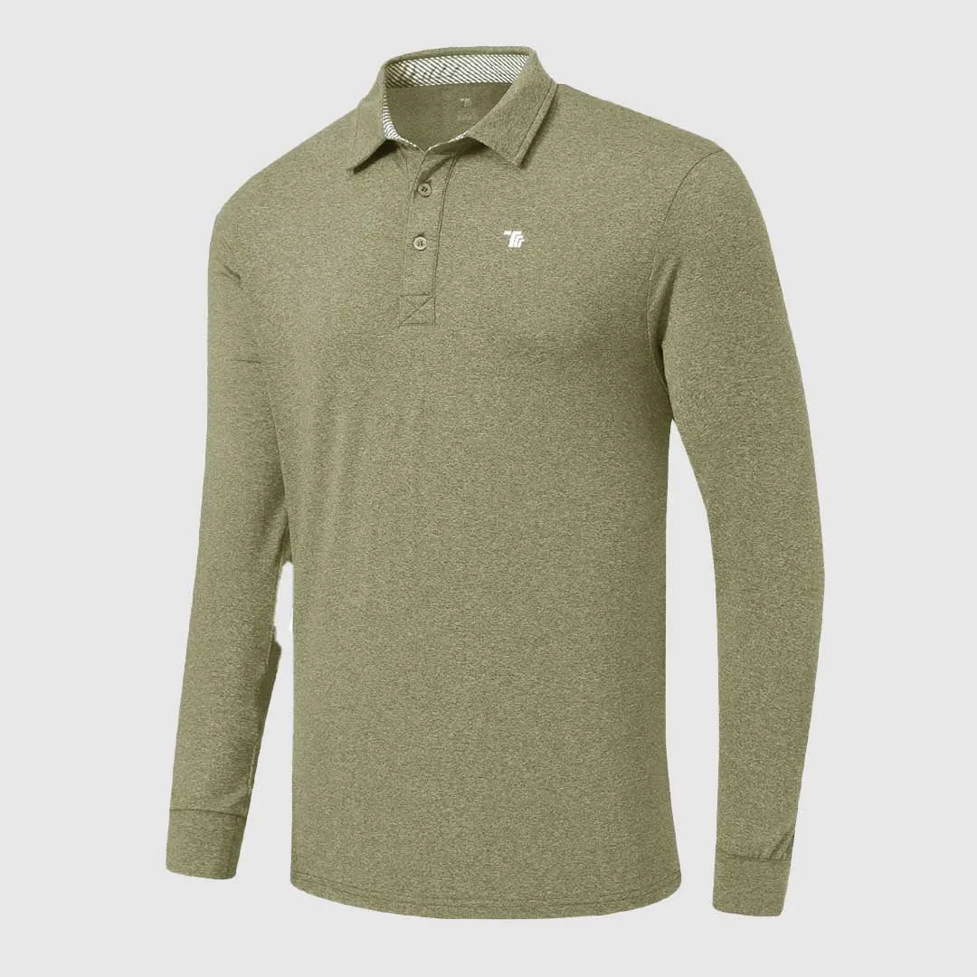 Men's Quick Dry Long Sleeve Golf Polo Shirt