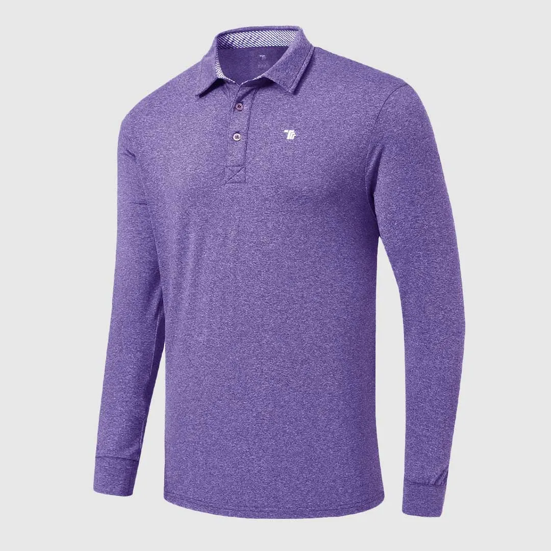 Men's Quick Dry Long Sleeve Golf Polo Shirt