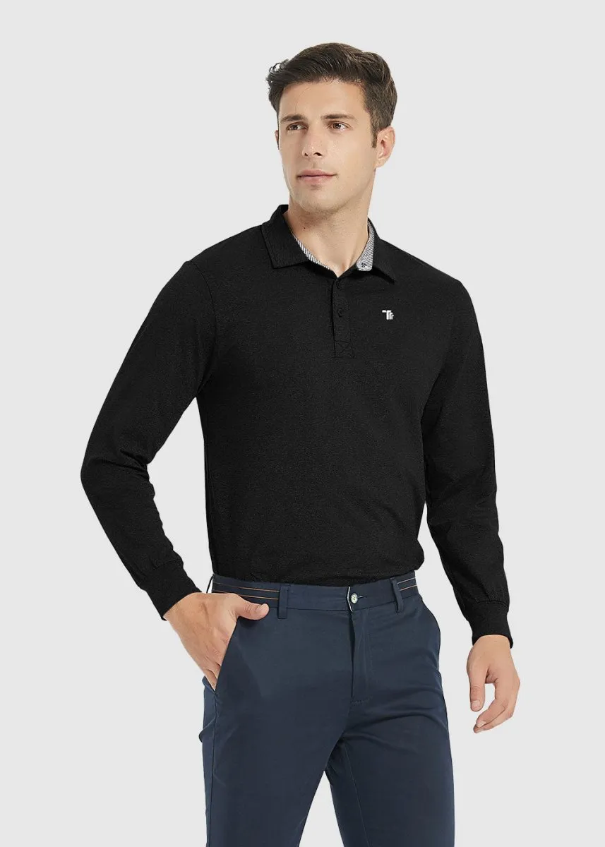 Men's Quick Dry Long Sleeve Golf Polo Shirt