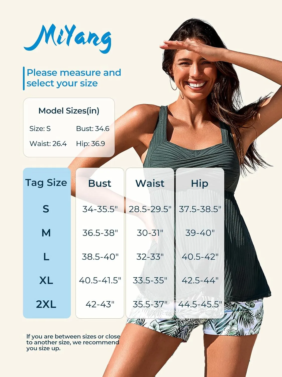 MiYang Tankini Swimsuits for Women 2025 Tummy Control Modest Flowy Two Piece Bathing Suits Top with Pockets Shorts