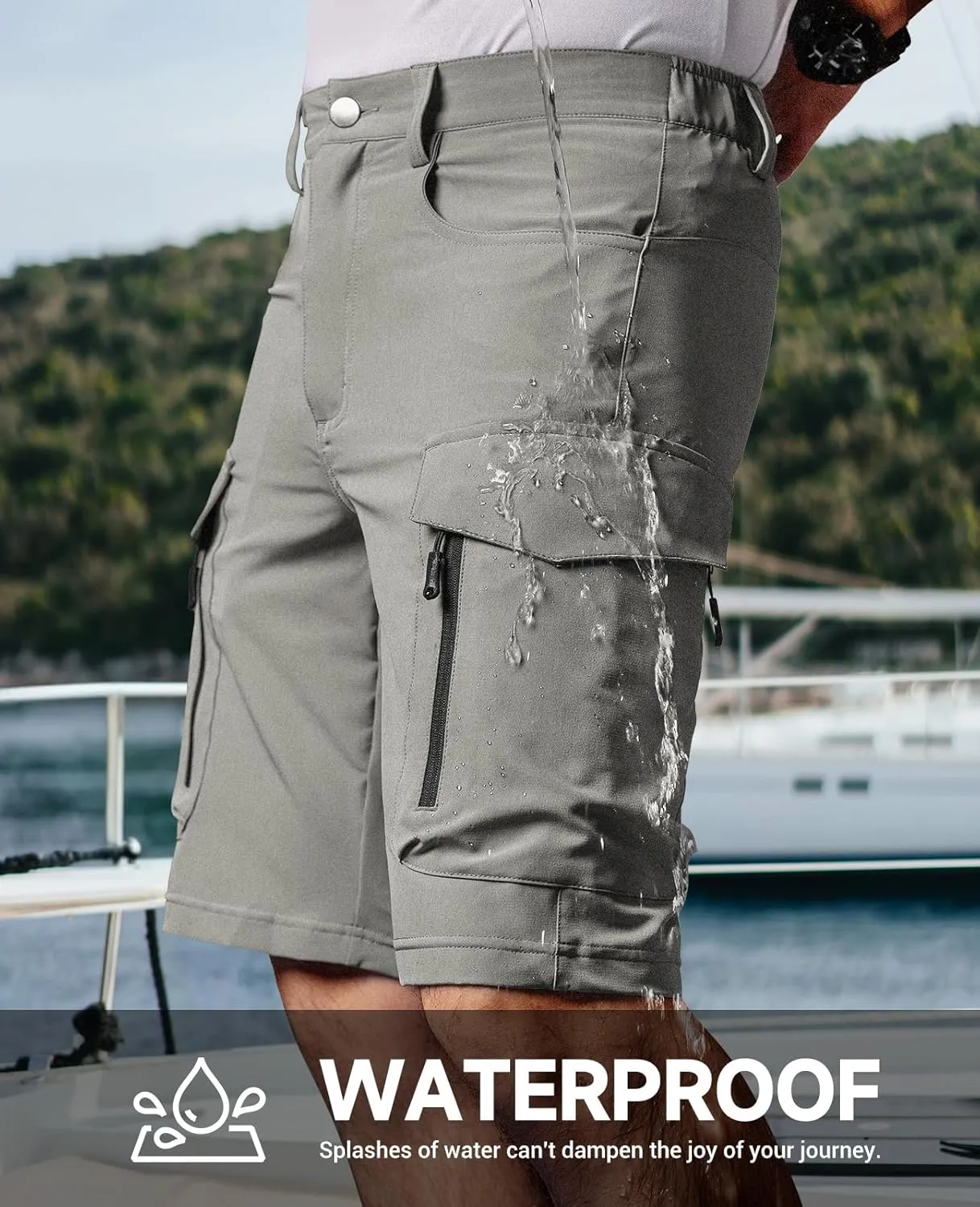 Moosehill Men's Hiking Cargo Shorts with 7 Pockets Quick Dry for Casual Work