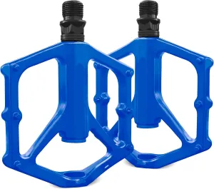 Mountain Bike Pedals,Road/MTB Flat Pedals, Non-Slip Lightweight Aluminum Alloy Bicycle Pedals, Fits 9/16" Road Mountain BMX MTB Bike Pedal