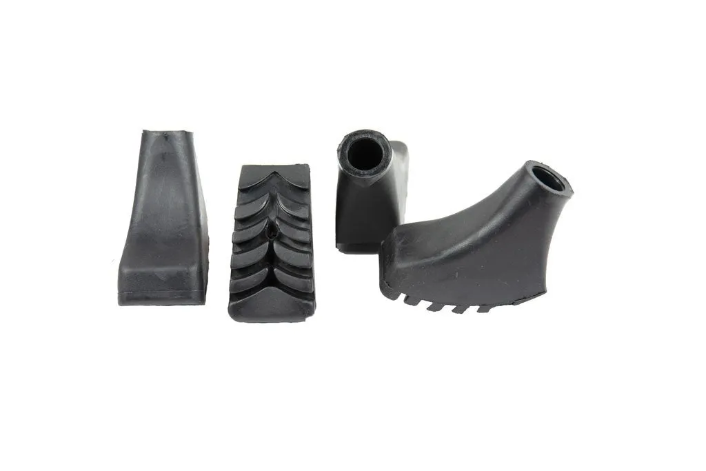 Nordic Walking Poles Rubber Replacement Tips (4-Pack)