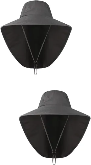 Outdoor UV Protection Bucket Hat with Neck Flap Earflaps for Fishing and Climbing Lightweight Breathable