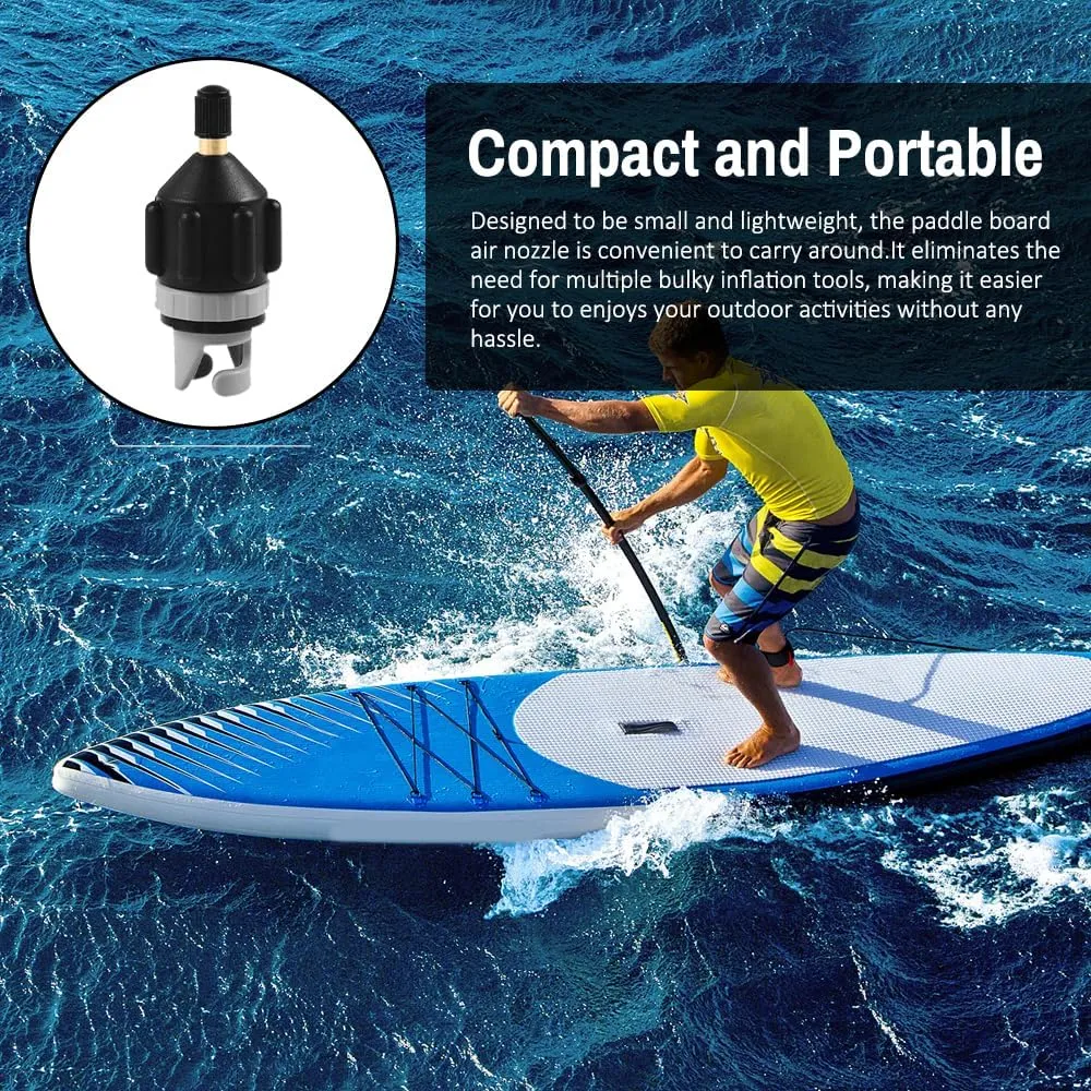 Paddleboard Air Nozzle Kit Multifunctional Inflator Pump Adapter Set Inflatable Boat Air Valve Adapter for Stand Up Paddle Boards Kayaks Surfboards Inflatable Boat Air Mattress