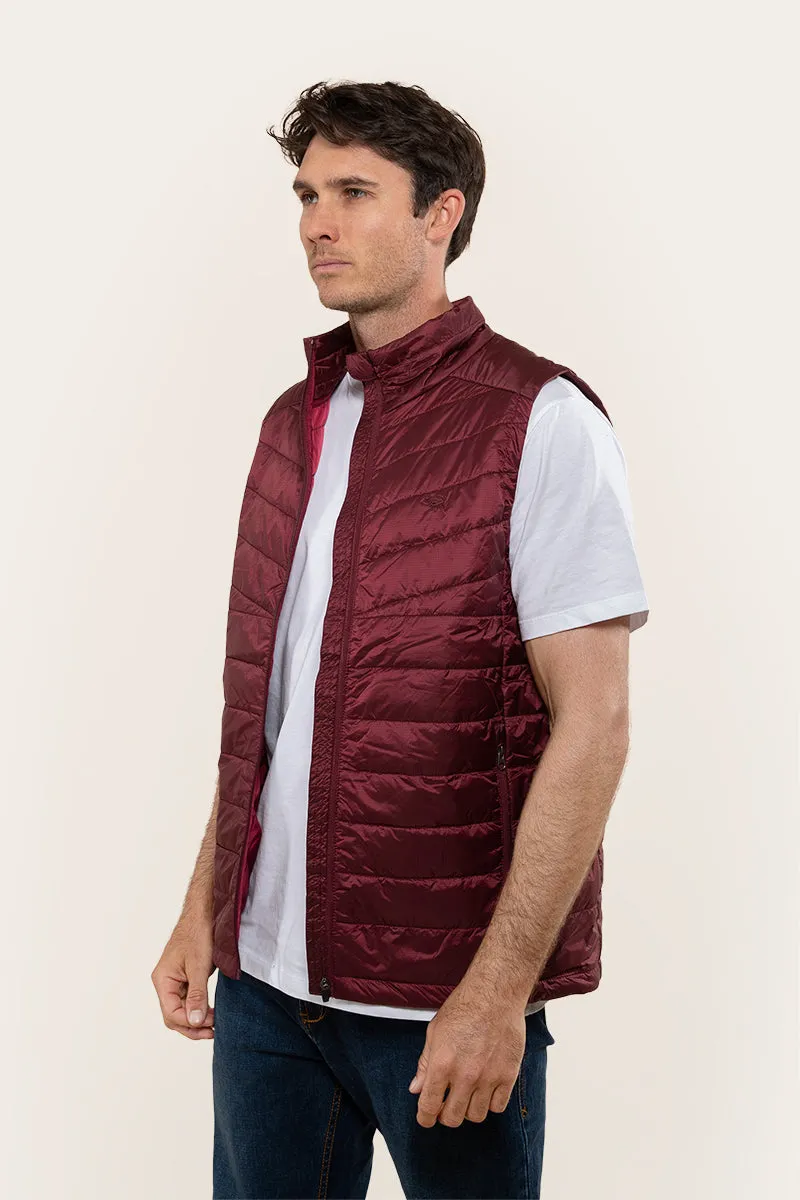 Patterson Mens Packable Vest - Burgundy