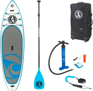 PSH Inflatable Stand Up Paddle Board 10'6" Premium Kit with Adjustable Aluminium Paddle, Storage/Transport Backpack, Leash, High-Pressure Pump, Fin and Repair Kit for Youth & Adult of All Skill Levels