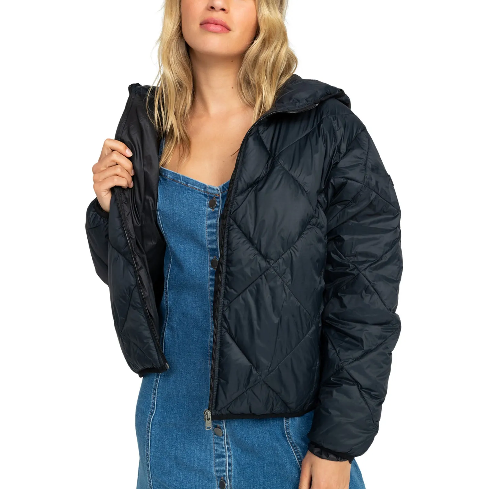 Roxy Womens Wind Swept Hooded Packable Padded Jacket