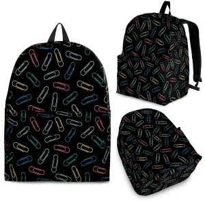 Teacher Paperclips Black Backpack