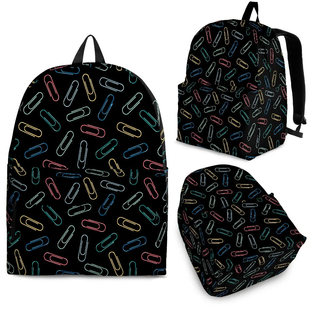 Teacher Paperclips Black Backpack
