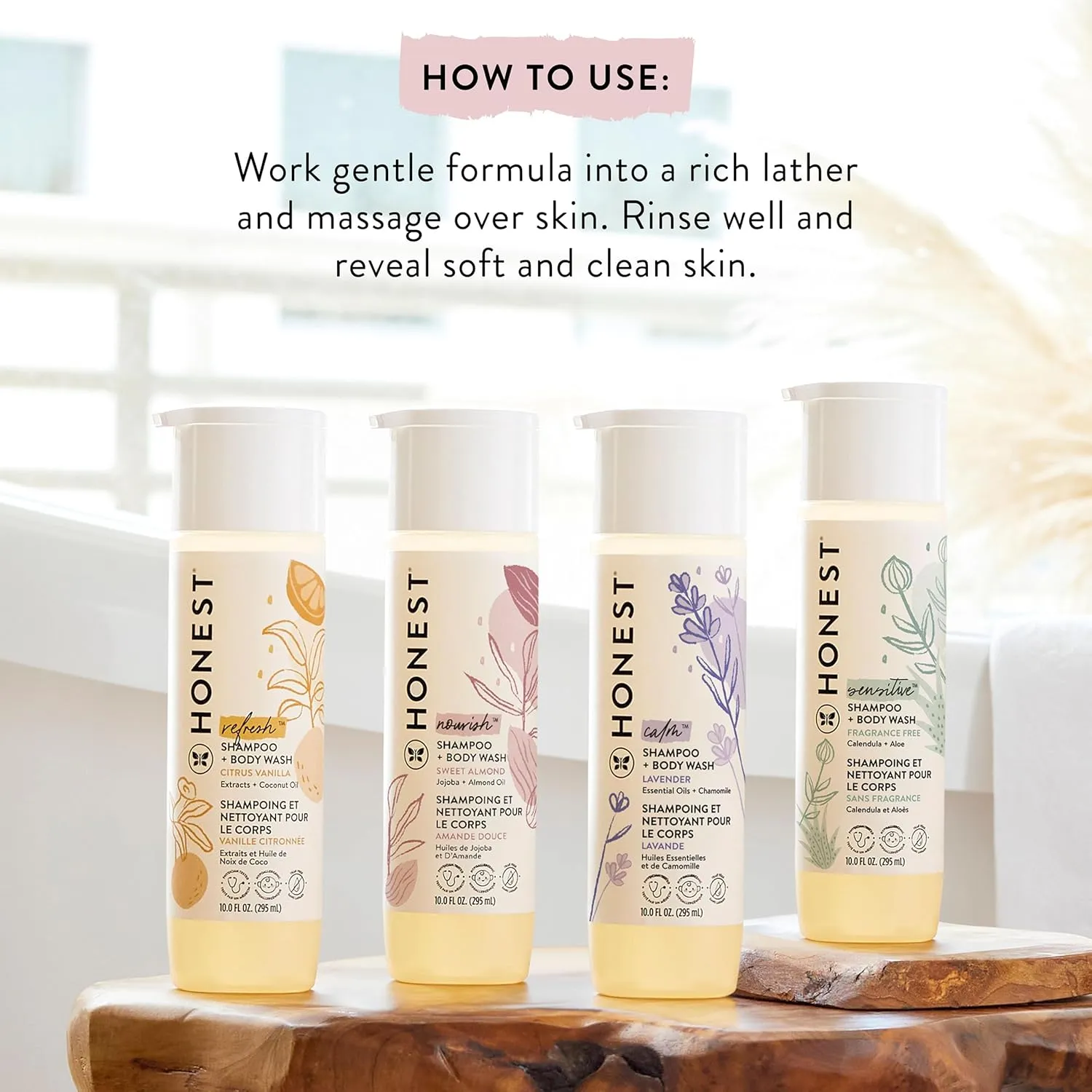 The Honest Company 2-in-1 Cleansing Shampoo   Body Wash for Sensitive Skin | Gentle for Baby | Naturally Derived, Tear-free, Hypoallergenic | Fragrance Free, 10 fl oz