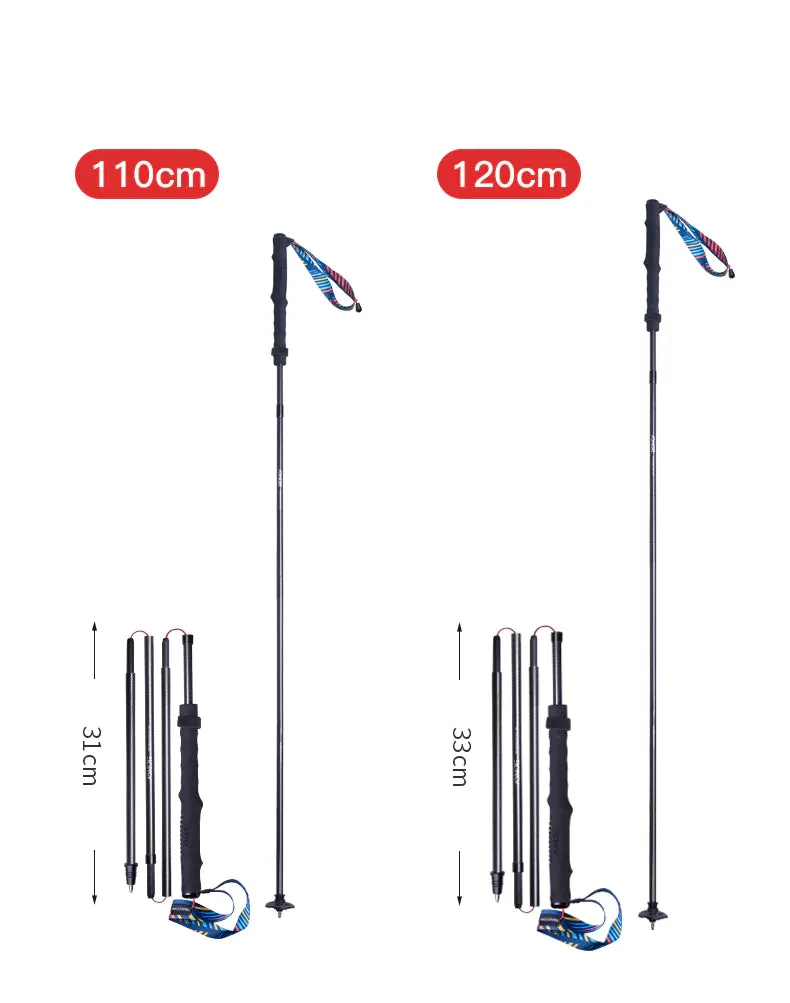 Ultralight 136g/4.7oz Carbon Fiber Folding Trekking Poles