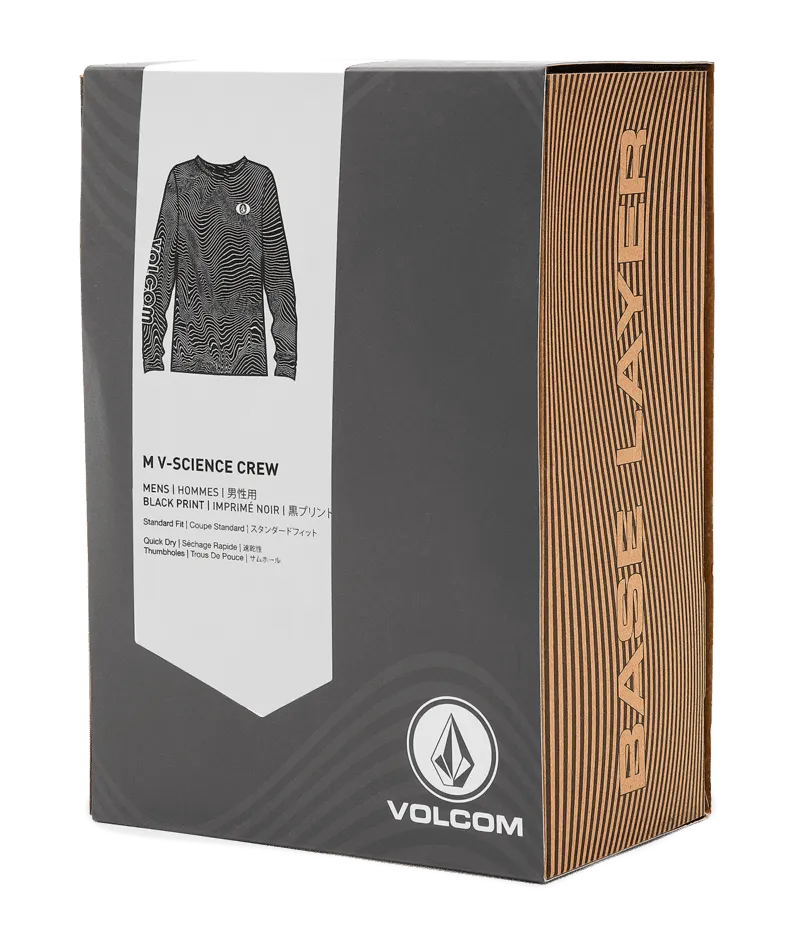 VOLCOM V-Science Crew Base Layer Top Black Print