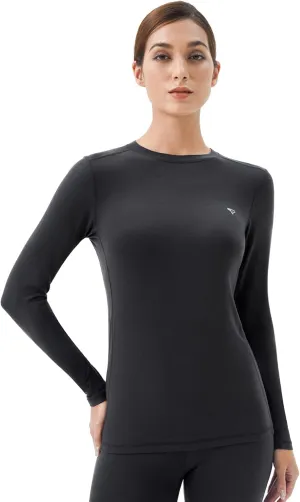Womens Smart Thermal Base Layer - Long Sleeve Shirt with Temperature Regulation for Athletic, Golf, Workout