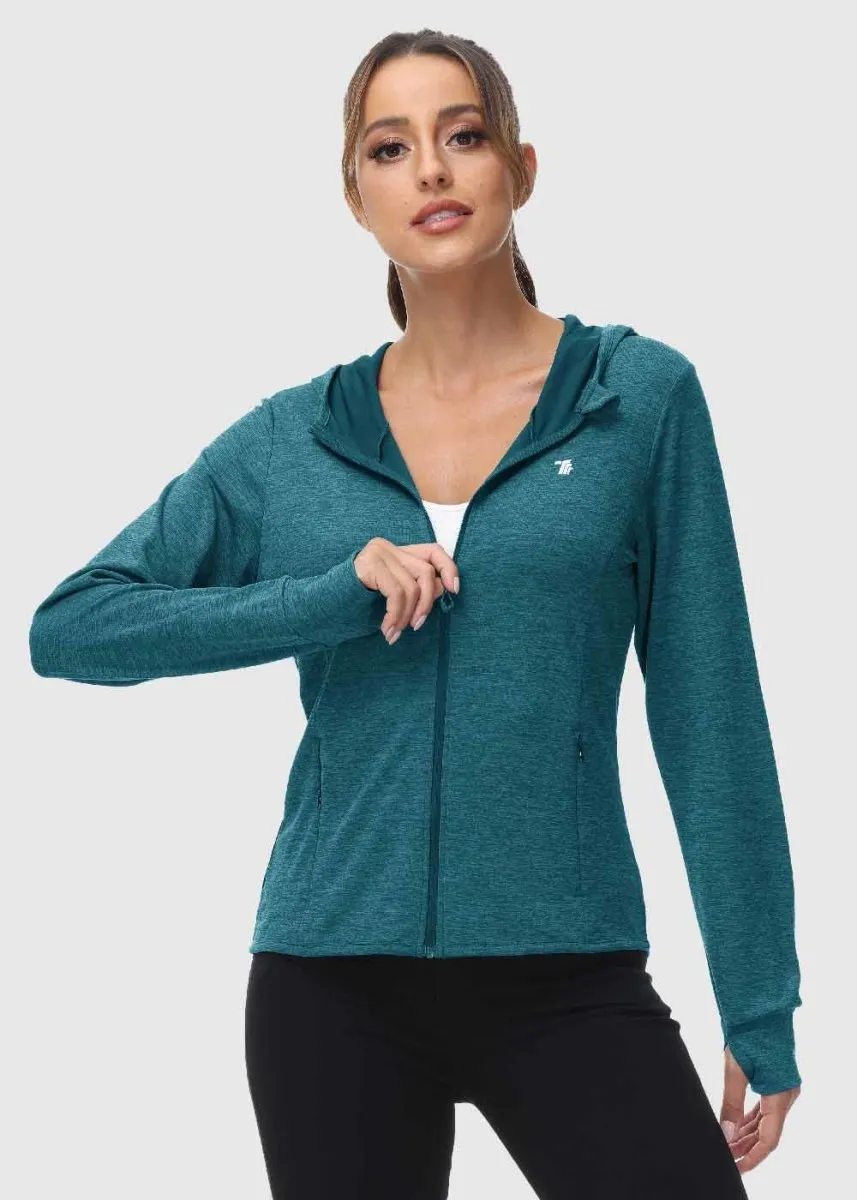 Women's UPF 50  Full Zip Long Sleeve Shirts
