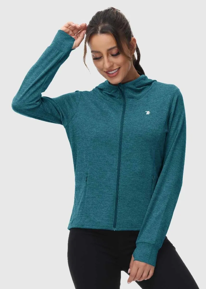 Women's UPF 50  Full Zip Long Sleeve Shirts