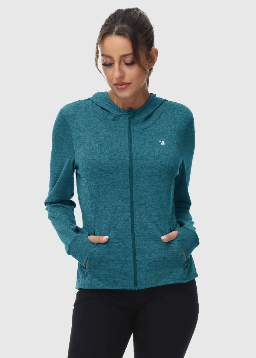 Women's UPF 50  Full Zip Long Sleeve Shirts
