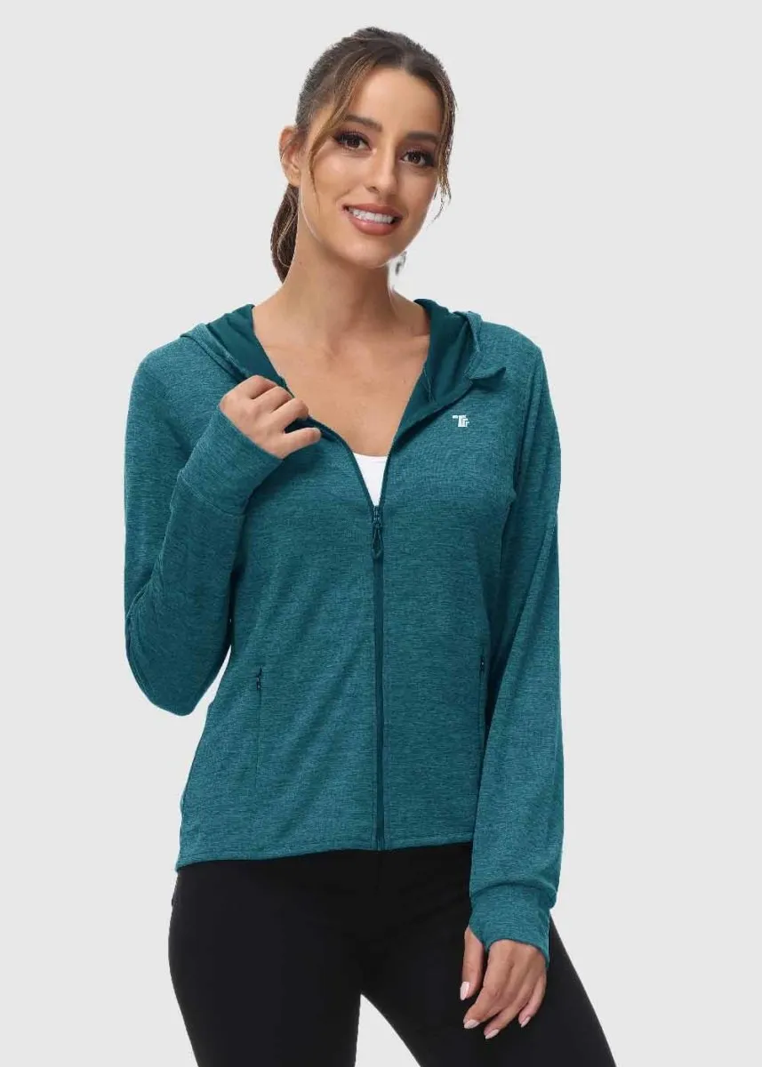 Women's UPF 50  Full Zip Long Sleeve Shirts