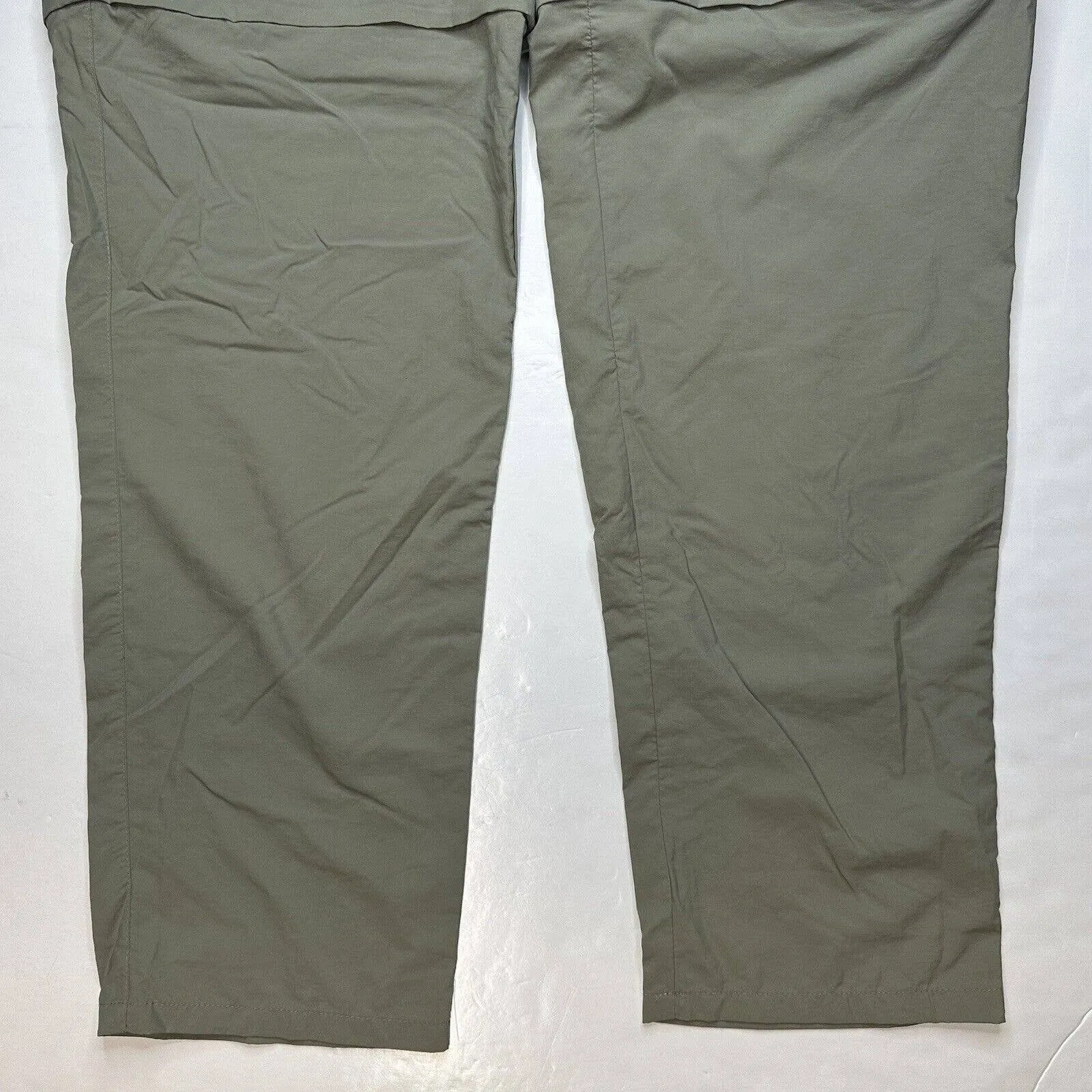 World Wide Sportsman Convertible Hiking Pants Mens XL Green Nylon Zip Off Shorts