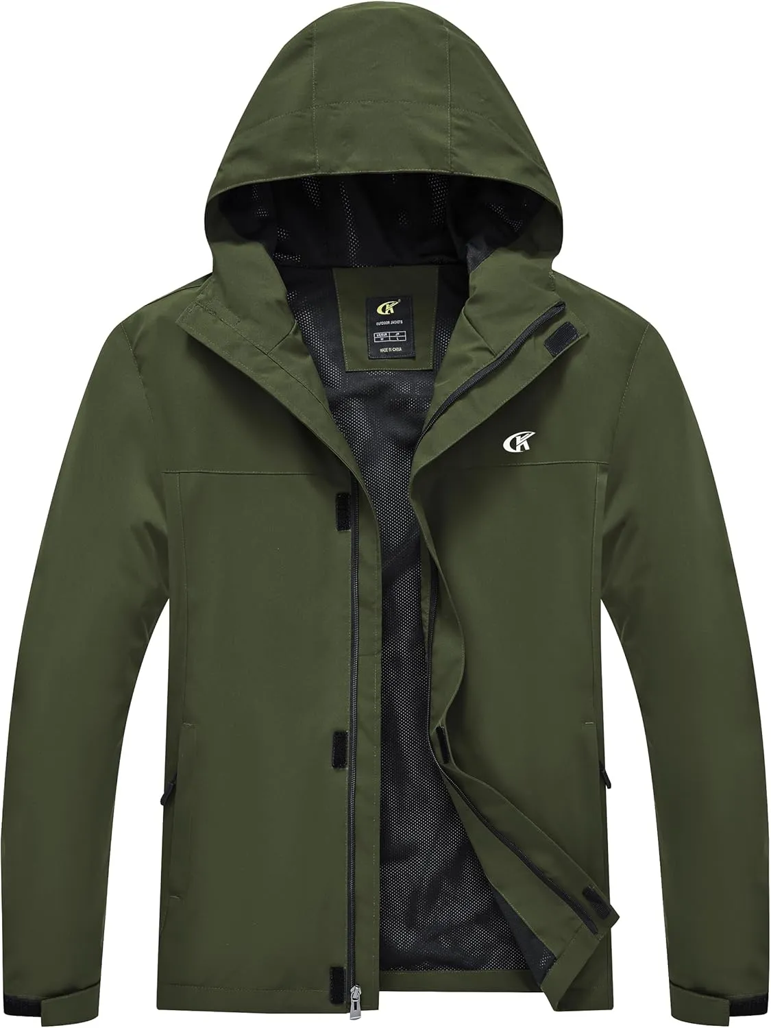 YuKaiChen Mens Rain Jacket Waterproof Hooded Windbreaker Jacket Lightweight Outdoor Hiking Shell Coat
